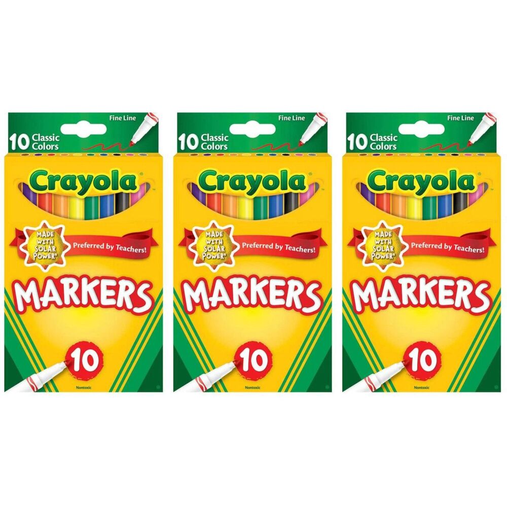 3-PACK Crayola Fine Line Markers 10 ct